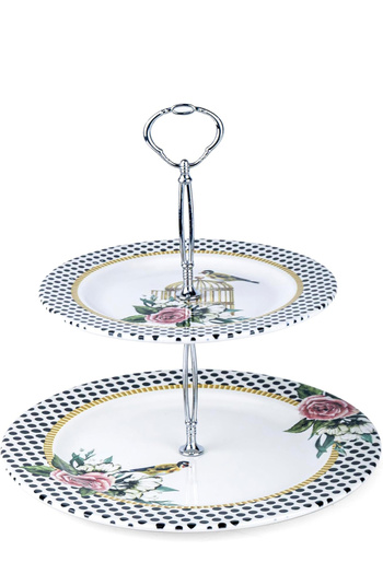 Styli Cosmic Porcelain Ceramic 2-Tier Cake Stand, 20x27cm
