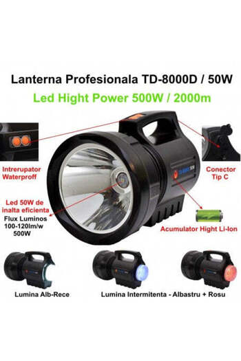 VTM Lanternă LED High Power 50W TD-8000D
