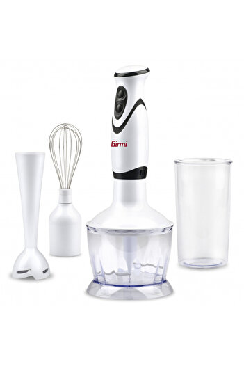 Girmi Blender chopper si mixer 3 in 1 din otel inoxidabil cu 2 vase gradate de 500 ml si 750 ml MX 1