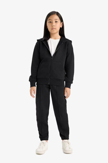 DeFacto Girls' Basic Plain School Jogger Sweatpants with Elastic Waist X9036A625Au