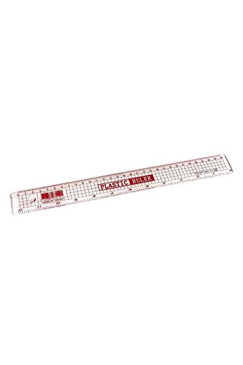 Roco 12" / 30cm Plastic Straight Edge Ruler – Dual Scale Measuring Tool