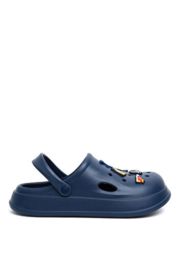 R&B Navy Blue Men's Jibbitz Slingback Clogs