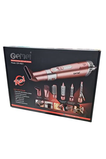 Gemei 7 in 1 Profesional Hair Dryer and Styler with Different Attachments