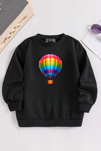 VBSVİBES Gât negru pentru copii, BALON ZBĂTĂ, imprimat, țesătură groasă de iarnă