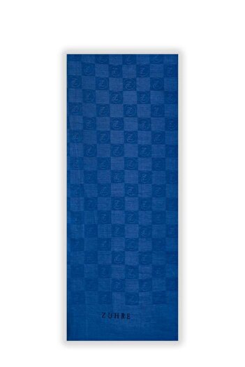 Zühre Monogram Patterned Navy Blue Seher Shawl 0106