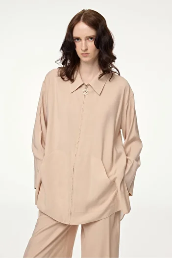 Zühre Beige Double Suit with Back Detail Tk-1464