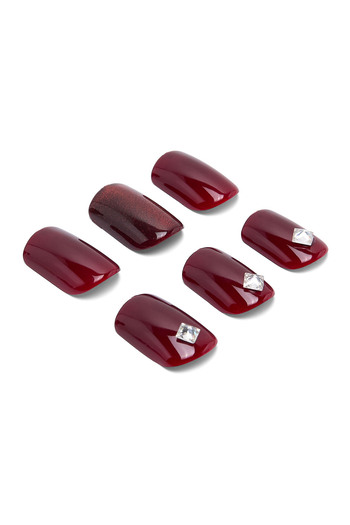 R&B Red WoMen's's Wearable Nails Set
