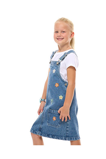 R&B Embroidered Dungaree Dress
