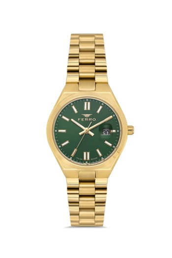 FERRO Yellow Steel Cord Women Wristwatch Fl21492A-B6 3Atm Water Resistant 2 Years Warranty Giftpacked