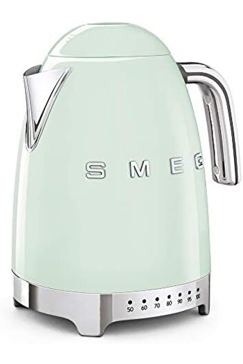 SMEG Retro Style Kettle, 7 Temperature Settings, 1.7L Capacity, Stainless Steel, Pastel Green