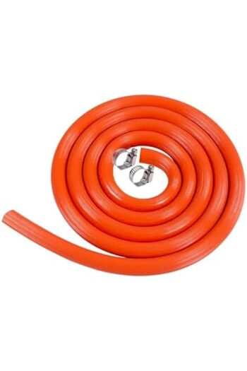 Duravel Propane and Butane Gas Hose by Duravel, 8mm, British Standard, with 2 Clips (4 Meter)