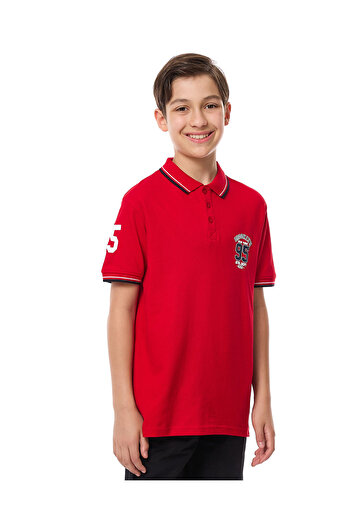 R&B Printed Polo T-Shirt with Short Sleeves