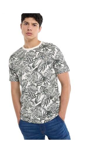 R&B Printed T-Shirt with Crew Neck and Short Sleeves