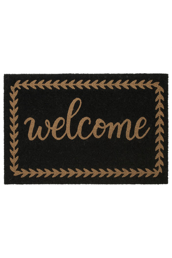 TSUMAB Welcome Coir Doormat – Black & Natural