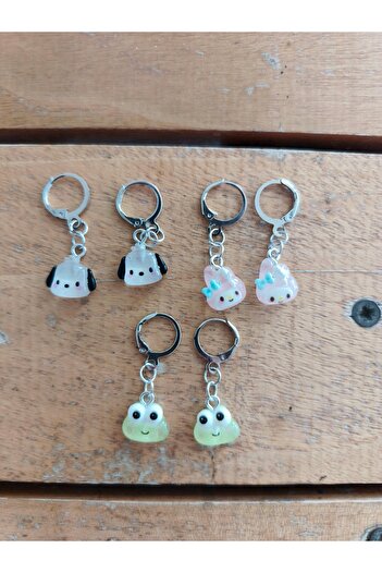LORESİMA AKSESUAR Sanrio 3 Pairs Children's Steel Earrings
