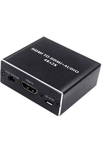Generic مستخرج صوت HDMI من HDMI إلى HDMI بصري TOSLINK SPDIF + محول مستخرج ستيريو 3.5 مم HDMI Audi