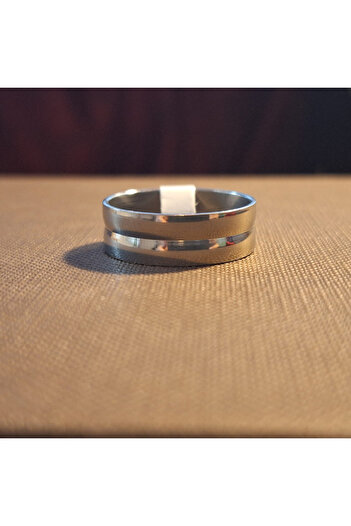 saratremo Silver Curved Stainless Steel Ring
