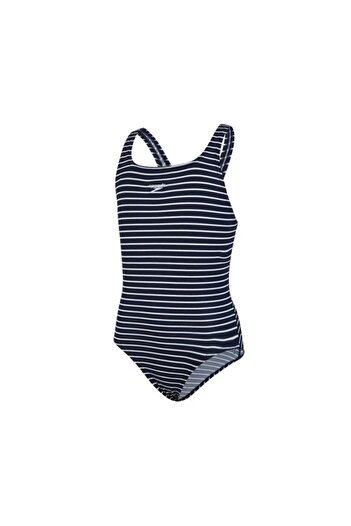 SPEEDO Endurance Printed Medal Girl's Swimsuit Navy Blue-White