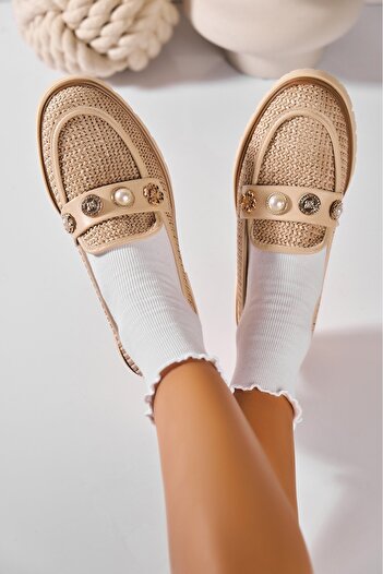 Joana Women's casual shoes Beige made of ecological leather Tiani2