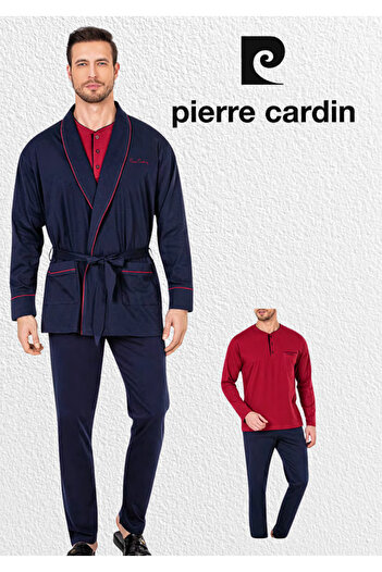 Pierre Cardin Men's Clothing Boxed 3 Piece Robdöşambır & Long Sleeve Pajama Set Suit L1.Pc.5605.01