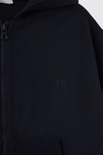 Panço Erkek Çocuk Kapüşonlu Fermuarlı Lacivert Sweatshirt