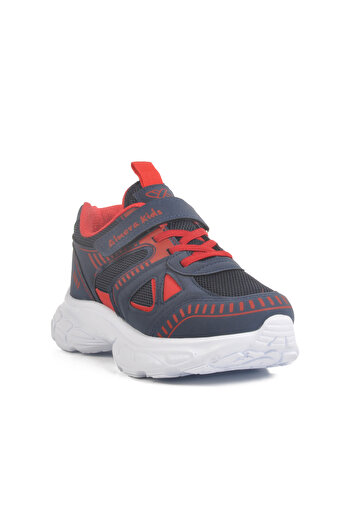 AYK'S Navy Blue-Red Mesh Children's Sports Shoes 1500 F