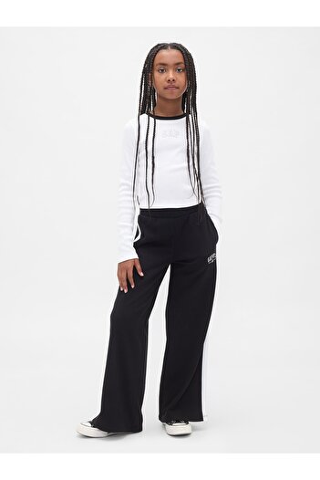GAP Kız Çocuk Siyah VintageSoft Baggy Logo Pantolon