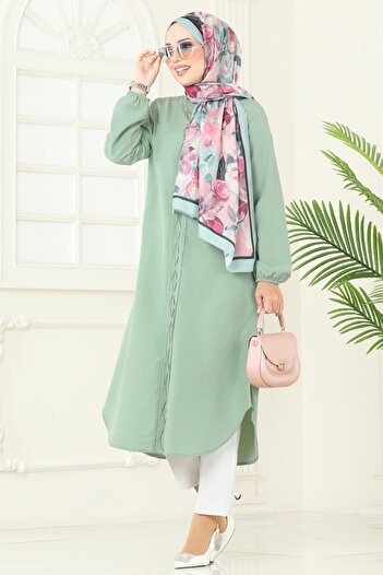 ModaMerve Side Slit T-Shirt Tunic 4109Pm271-Ms Mint