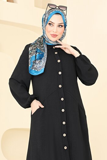 ModaMerve Cep Detaylı Tunik Kap 1250BM387-MS Siyah