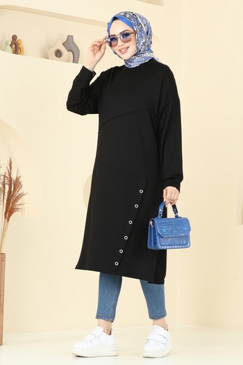ModaMerve Staple Detailed Tunic 2698Ayd574-Ms Black