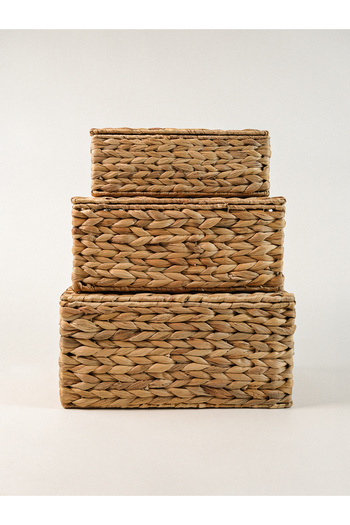 Minihol Ria 3-Piece Water Hyacinth Organizer Box