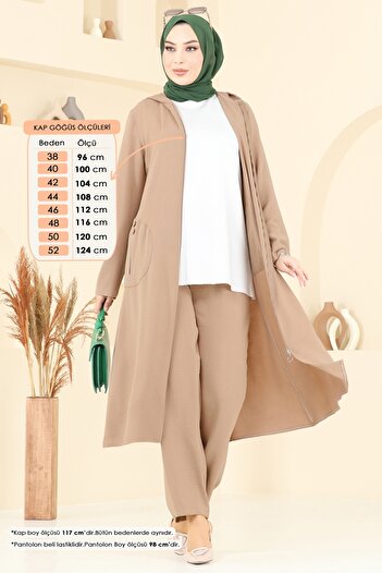 ModaMerve Front Zipper Hijab Suit 9025S324-Ms Vision