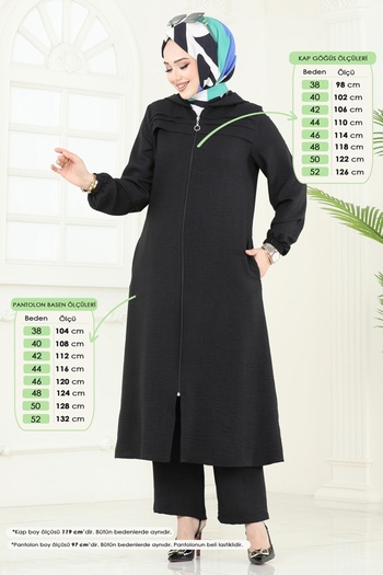 ModaMerve Cuff Elastic Suit 9012S324-Ms Black