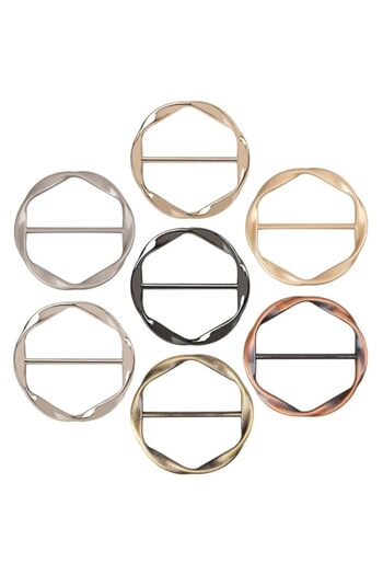 Generic NOSKIN 7 PCS Scarf Ring Clip Metal,T-Shirt Clip Scarf Clip Tie Clip Metal Round Clip Clothes Ring S