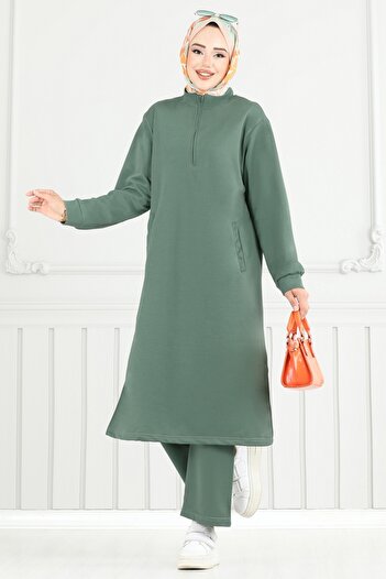 ModaMerve Side Slit Hijab Suit 6036Uz662-Ms Mint