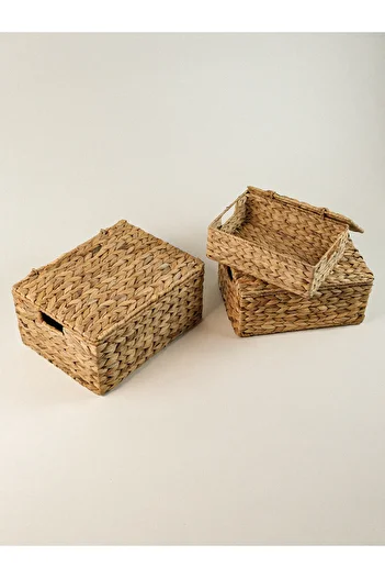 Minihol Ria 3-Piece Water Hyacinth Organizer Box