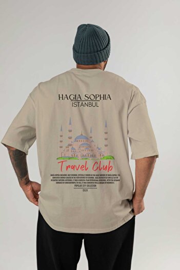 Ankhises Hagia Sophia Istanbul Μπλουζάκι με στάμπα πίσω μεγάλου μεγέθους Ανδρικό γυναικείο βαμβακερό μπλουζάκι με λαιμόκοψη