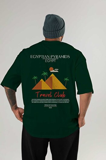 Ankhises Egyptian Pyramids Egypt Back Printed Oversize T-Shirt Men Women Cotton Crewneck Tshirt