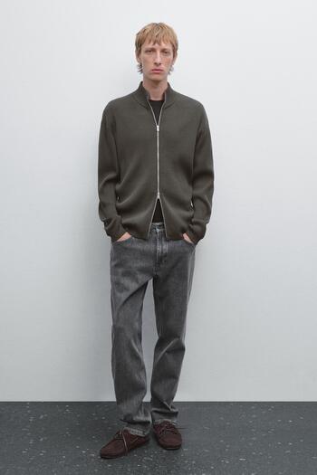 Massimo Dutti Fermuarlı %100 pamuklu hırka