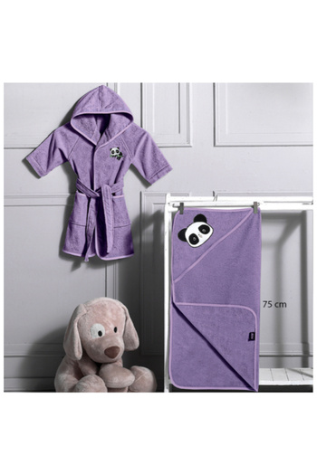 MTS 2-Piece Panda Printed Child Cotton Bath Set 7 x 20 x 20 cm