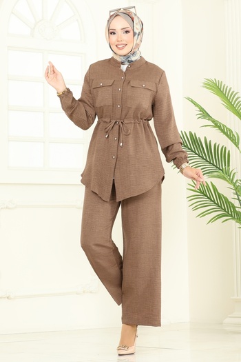 ModaMerve Chest Pocket Detailed Suit 9159Plk541-Ms Dark Vision