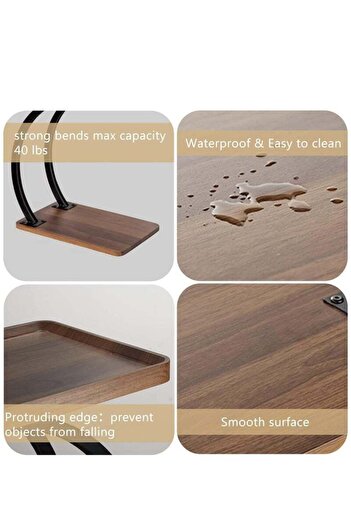 COOYA Modern Side Table,With 360° Universal Wheel,C Shaped Side,Noble And Elegant, For Living Room Bedroom