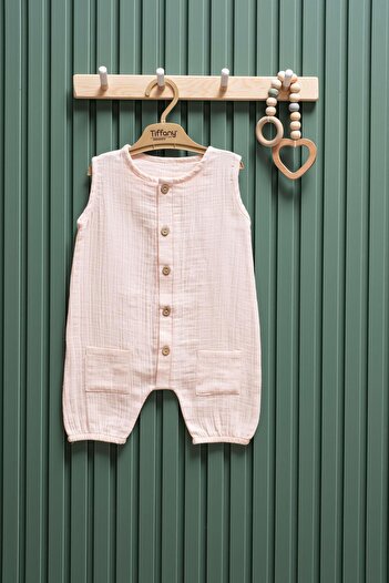 Tiffany Muslin Short Tank Jumpsuit 6 24 Months 100% Cotton Summer Baby Jumpsuit