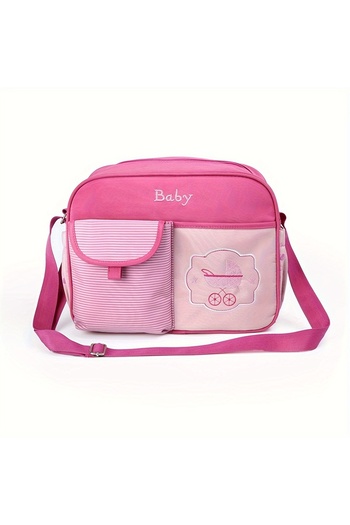 COOYA Nylon Fabric One Shoulder Multi-Functional Large Capacity Mommy Diaper Bag, Pink