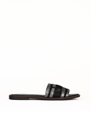 Bueno Shoes Lead Shiny Leather Women's Flat Slippers 01We3600