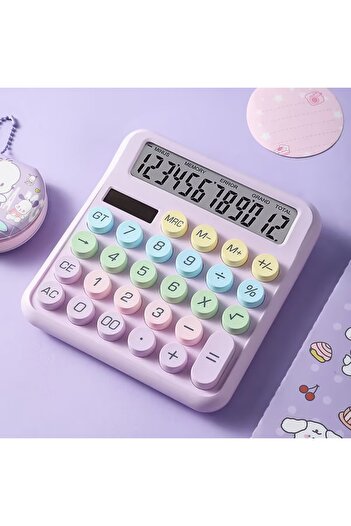 choice2 Purple Dopamine Candy Colored Desktop Calculator, High Beauty, Office, School, Student Stationery, C