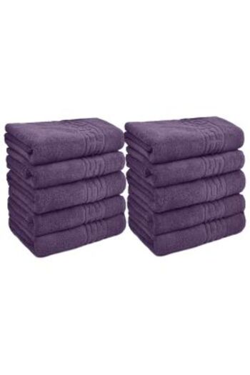 Ralex Pack of 10 Body Bath Towels 70 x 140 cm, 100% Cotton, Greek Border, 500 gsm, Lilac