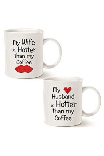 Generic MAUAG Couples Funny Coffee Mug Set Valentine's Day Gifts, My Wife/Husband Is Hotter Than My Coffee,