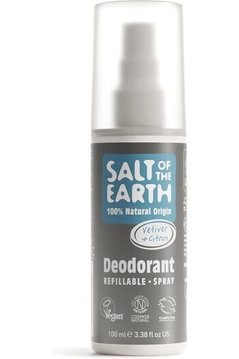 Saltoftheearth Natural Deodorant Spray Pure Armour Vetiver and Citrus, 100ml