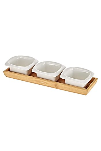 Generic Symphony Bambu Square Serving Bowl Set,White